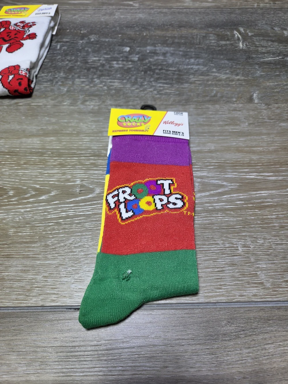 Crazy Socks 5 Pair Crew Sock Lot Food Logos Men's Shoe Size 6-12